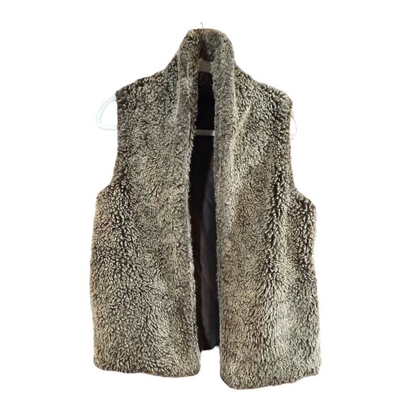 Steve Madden Brown Faux Fur Open-front Vest Mob Wife Y2K Vegan Winter Women's S - Picture 2 of 6